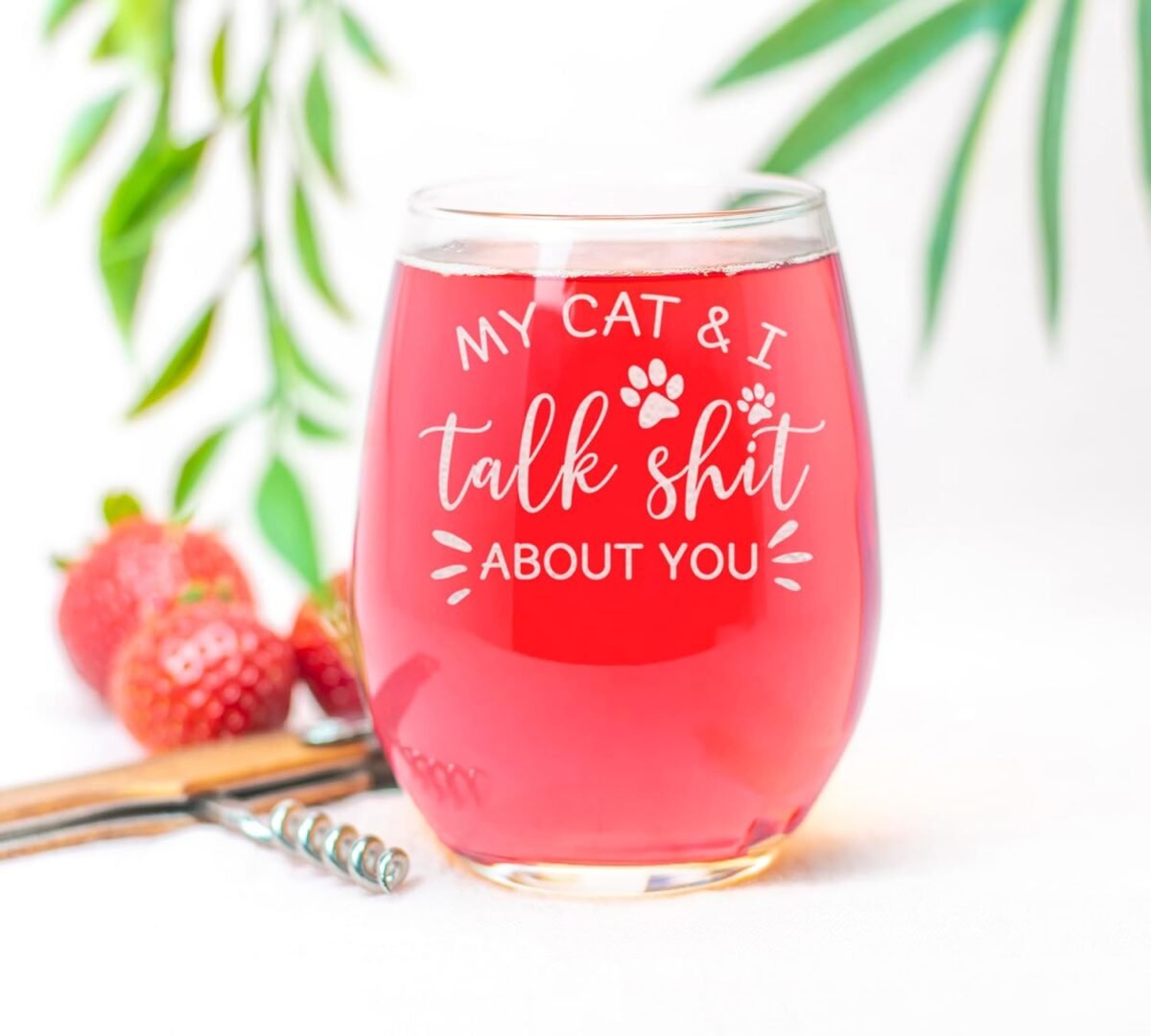 1742301597 My Cat I Talk About You 15oz Stemless Wine Glass F