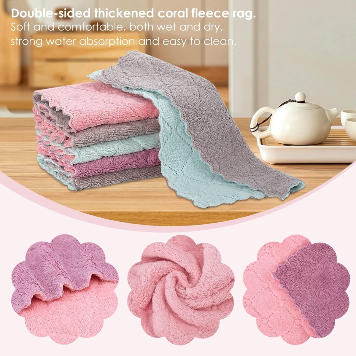 1743080177 22 Pack Kitchen Dish Cloths Reusable Dish Towels Nons