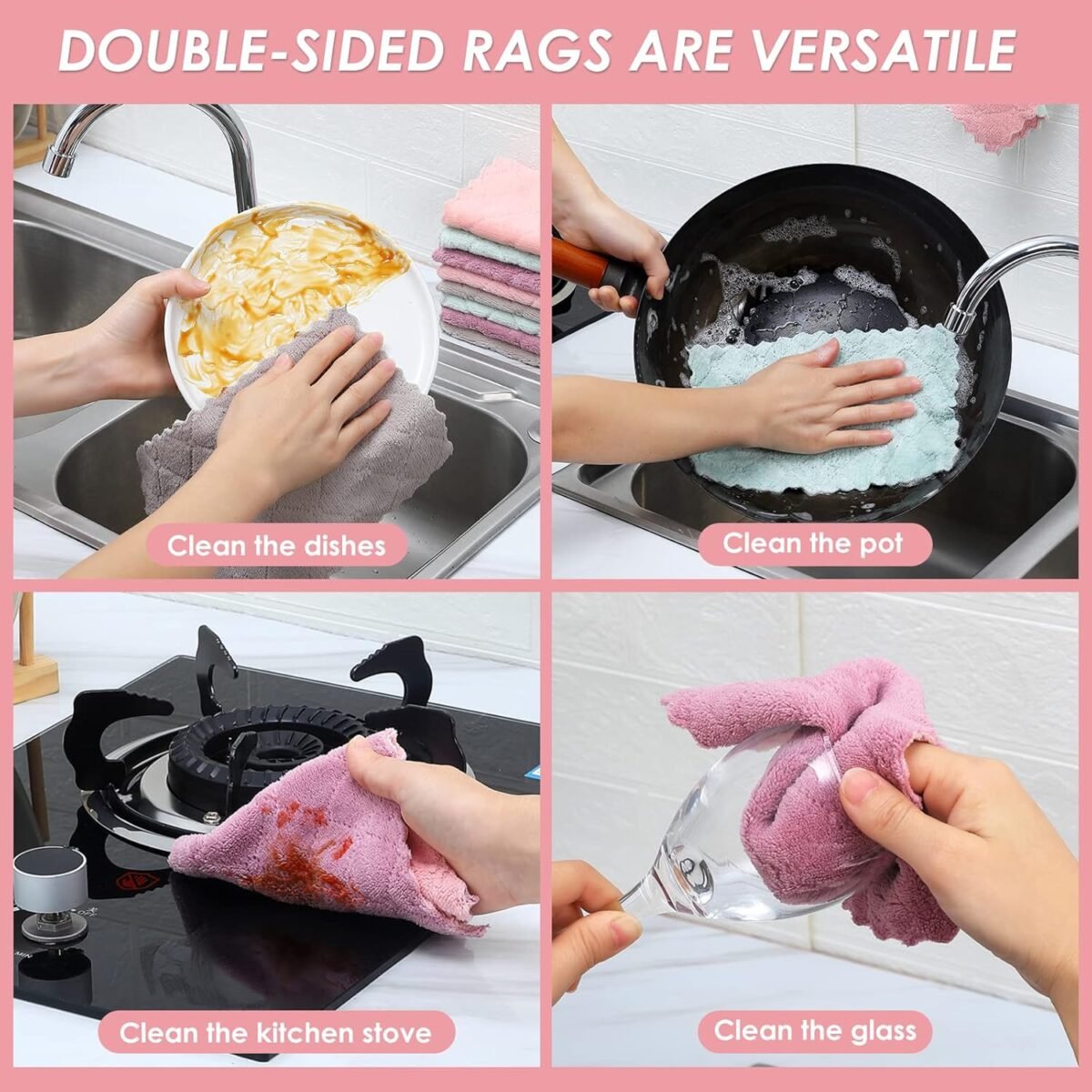 1743080188 22 Pack Kitchen Dish Cloths Reusable Dish Towels Nons
