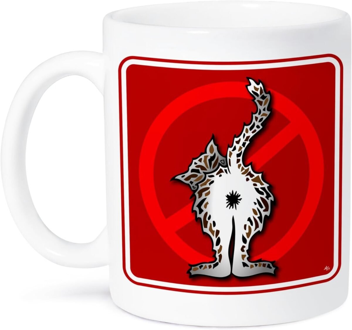 3dRose Coffee Mug Size 11oz BUTTS cat butt 1 red s