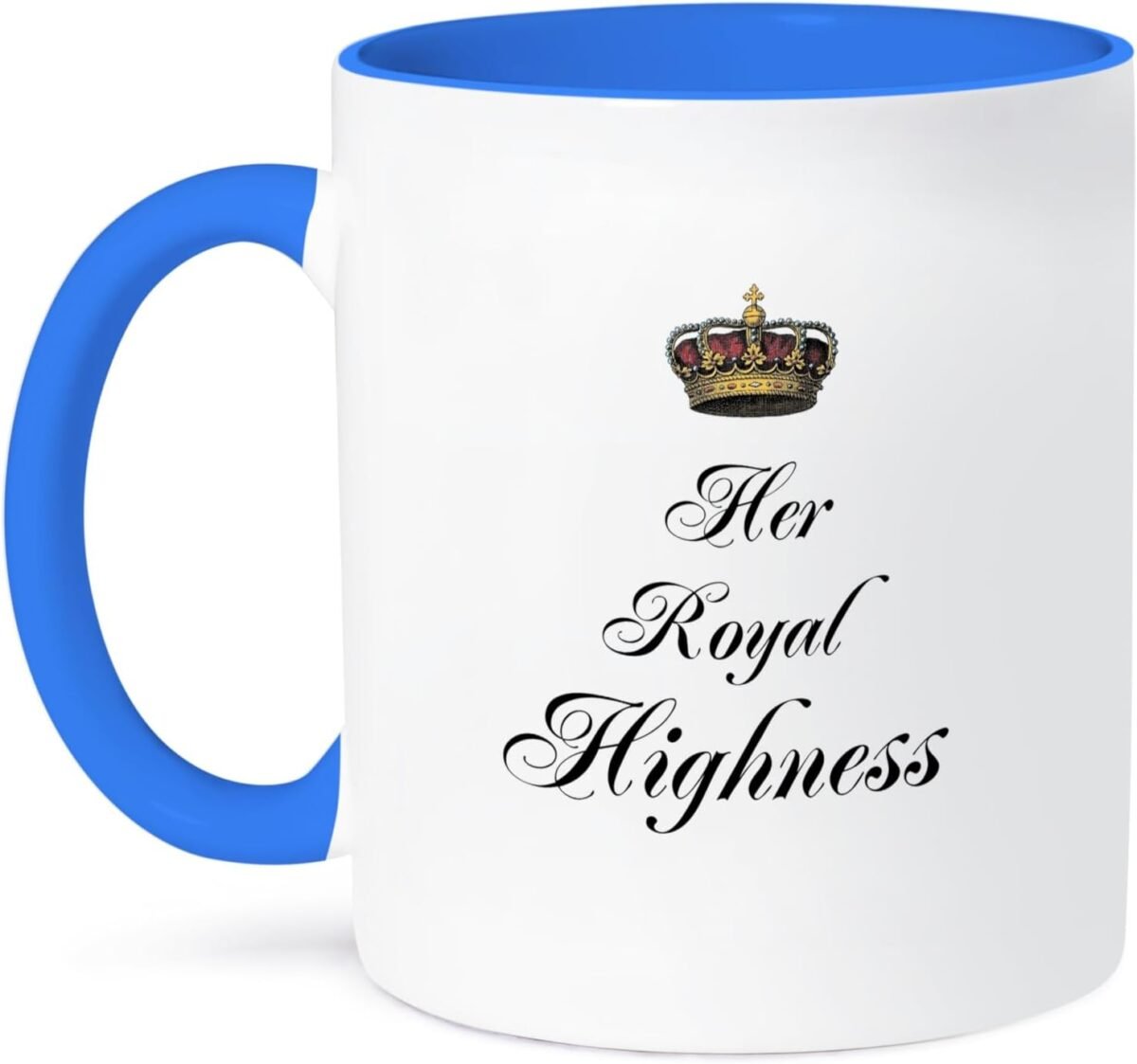 3dRose Her Royal Highness Two Tone Mug 11 oz BlueWhi