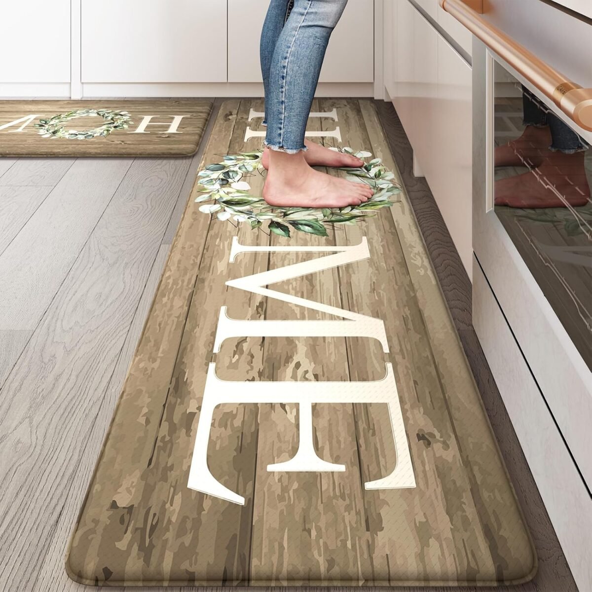 KIMODE Kitchen Mats Cushioned Anti Fatigue Farmhouse K