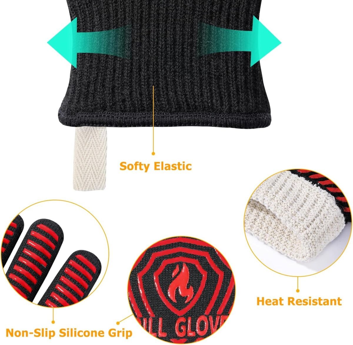1745156459 BBQ Gloves BBQ Accessories 1472℉ Extreme Heat Resistan