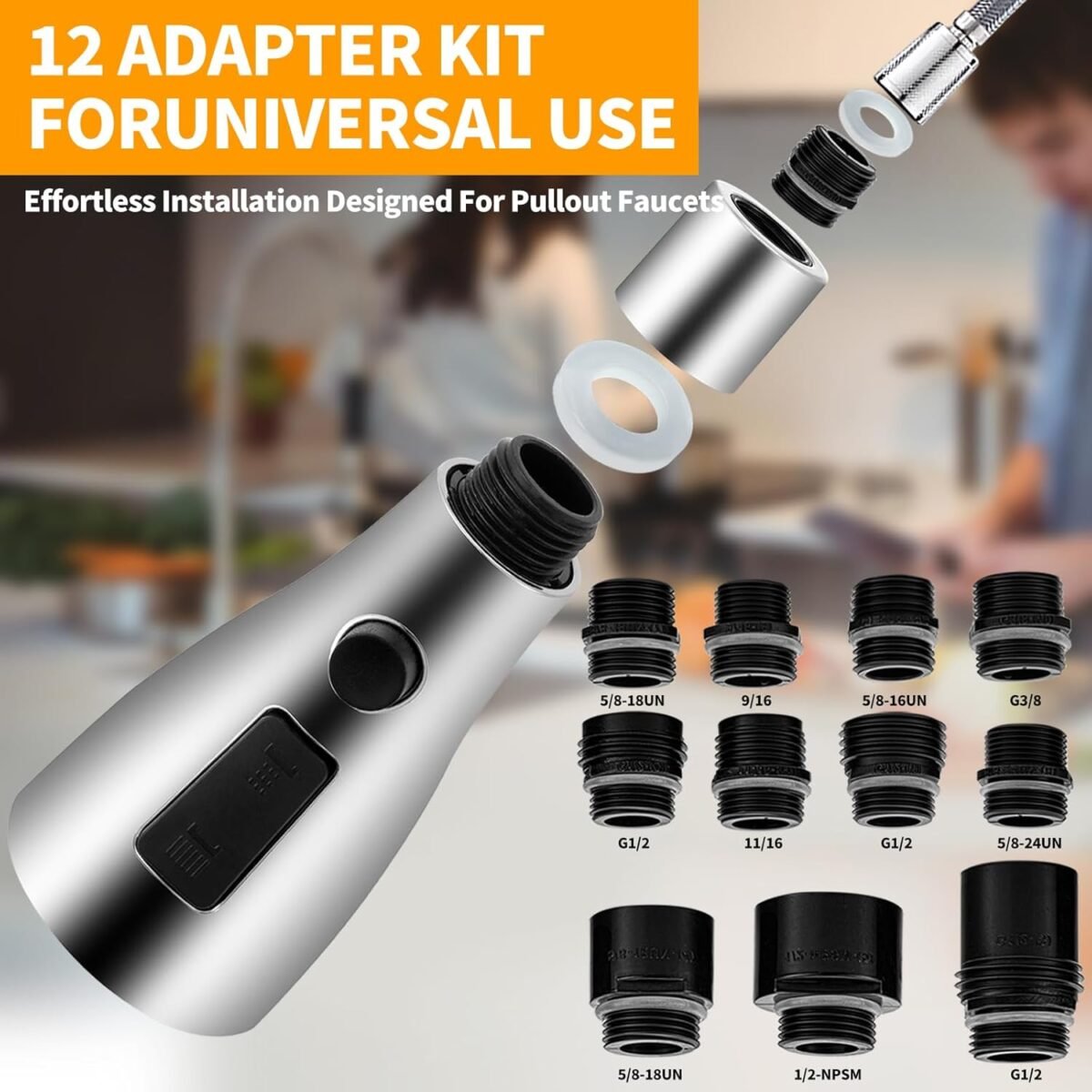 1746282222 12 Pull Down Kitchen Faucet Head Adapter KitsMultiple