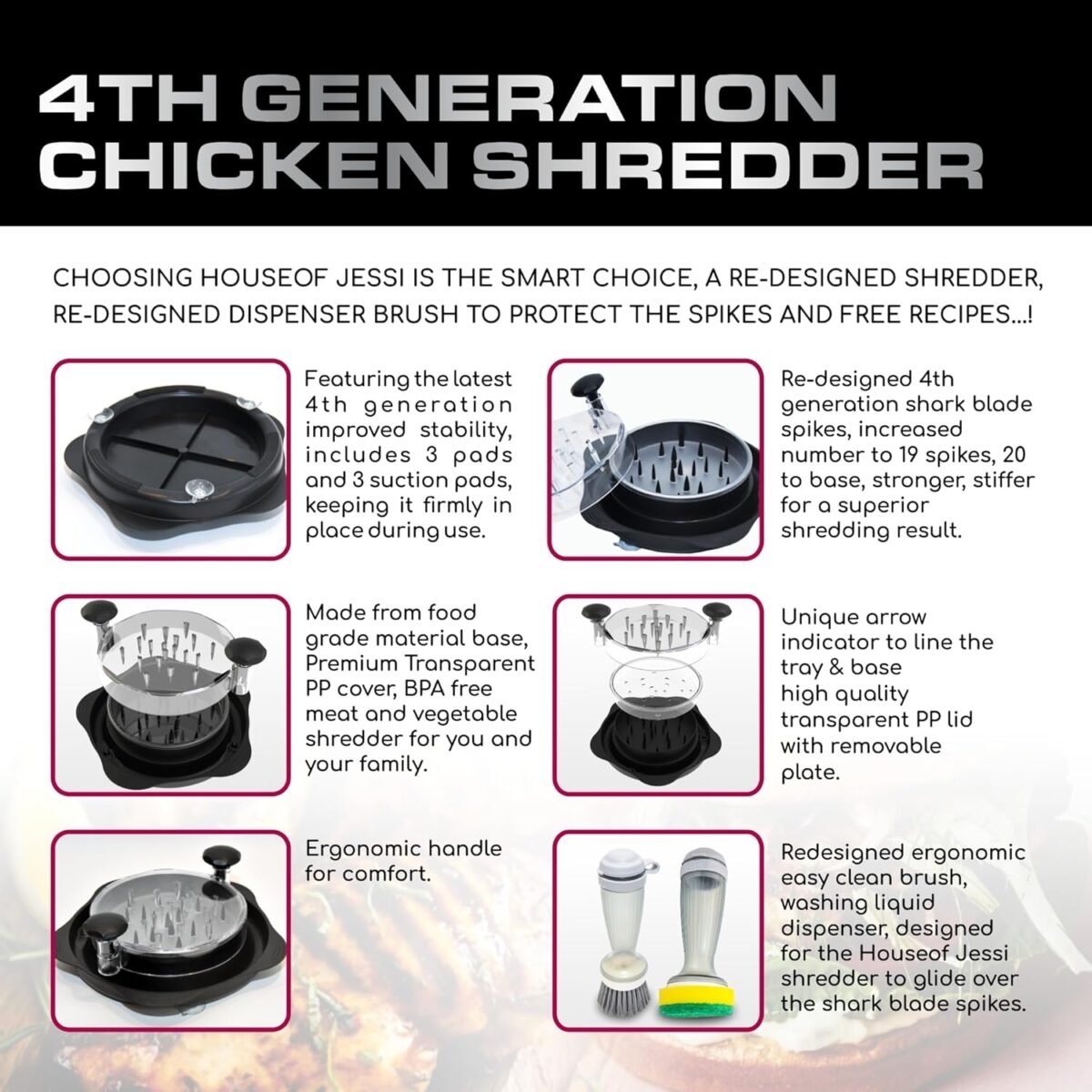1747754532 4th Gen Chicken Shredder Professional Large Chicken S