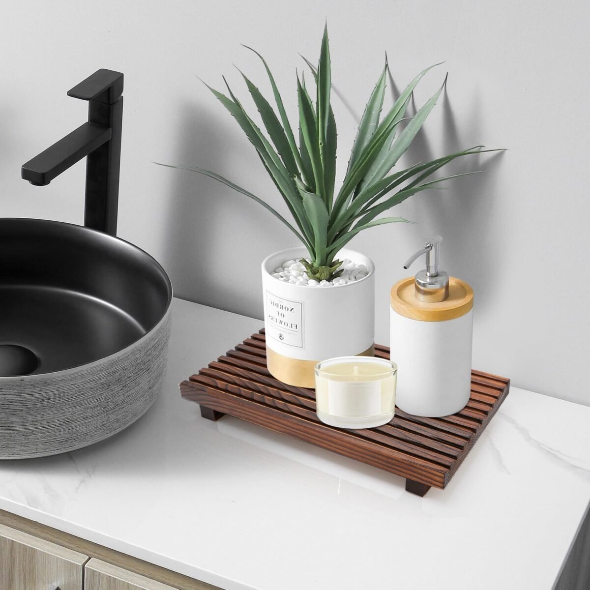 1748706998 Renawe Farmhouse Bathroom Counter Tray Wood Display Ped