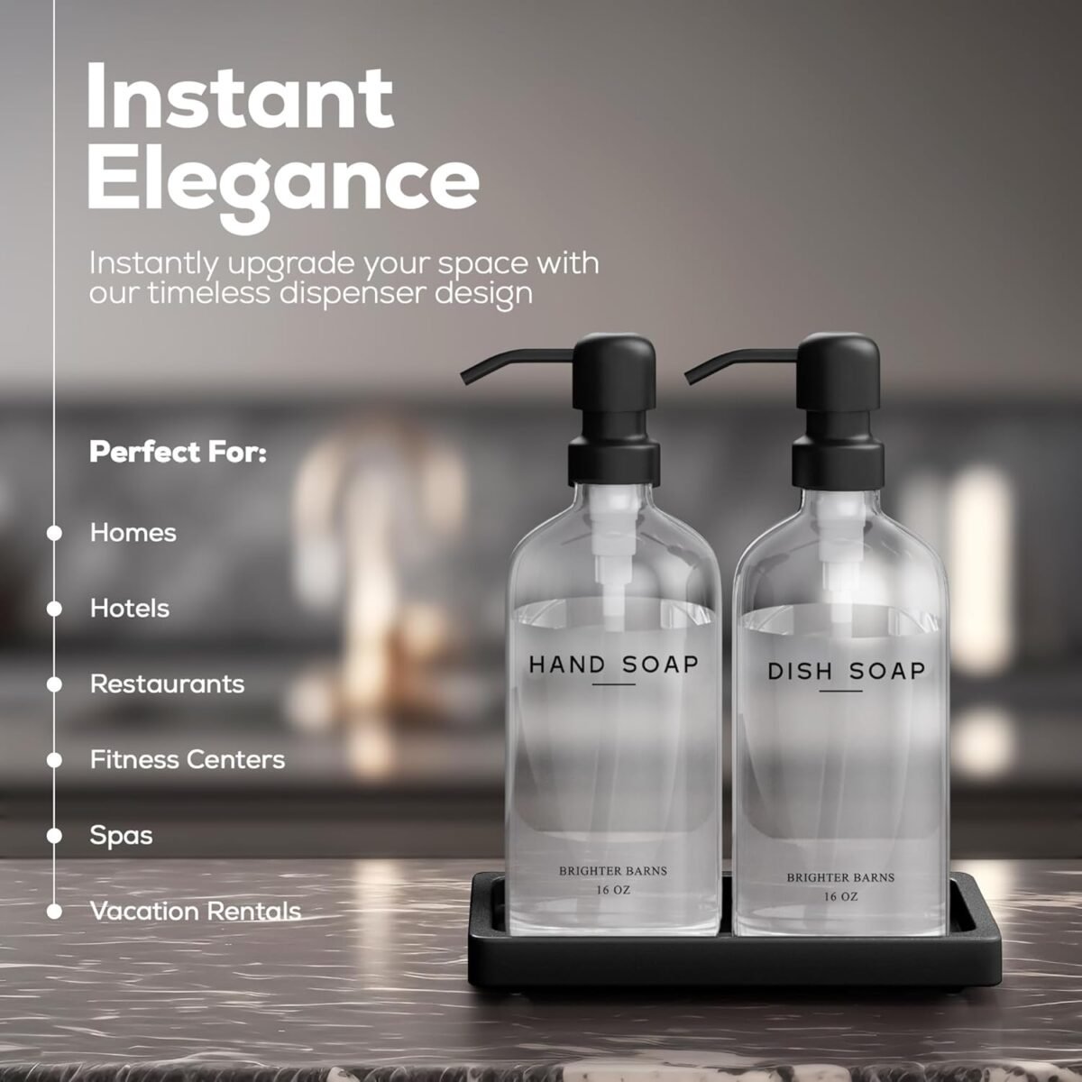1749053157 Glass Hand and Dish Soap Dispenser Set by Brighter Barn