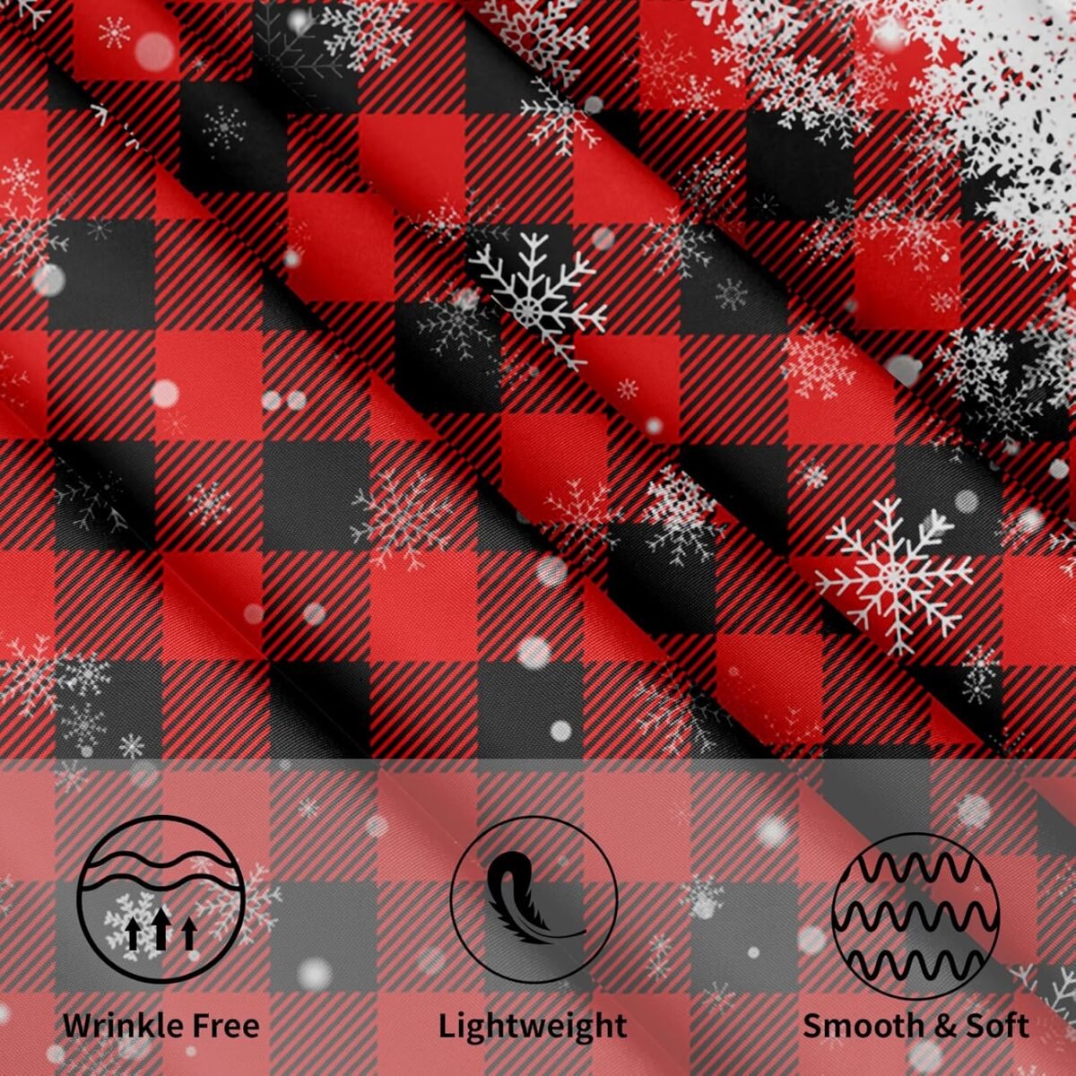 1749312574 Kawani Christmas Round Tablecloth 60 Inch Red Black Buf