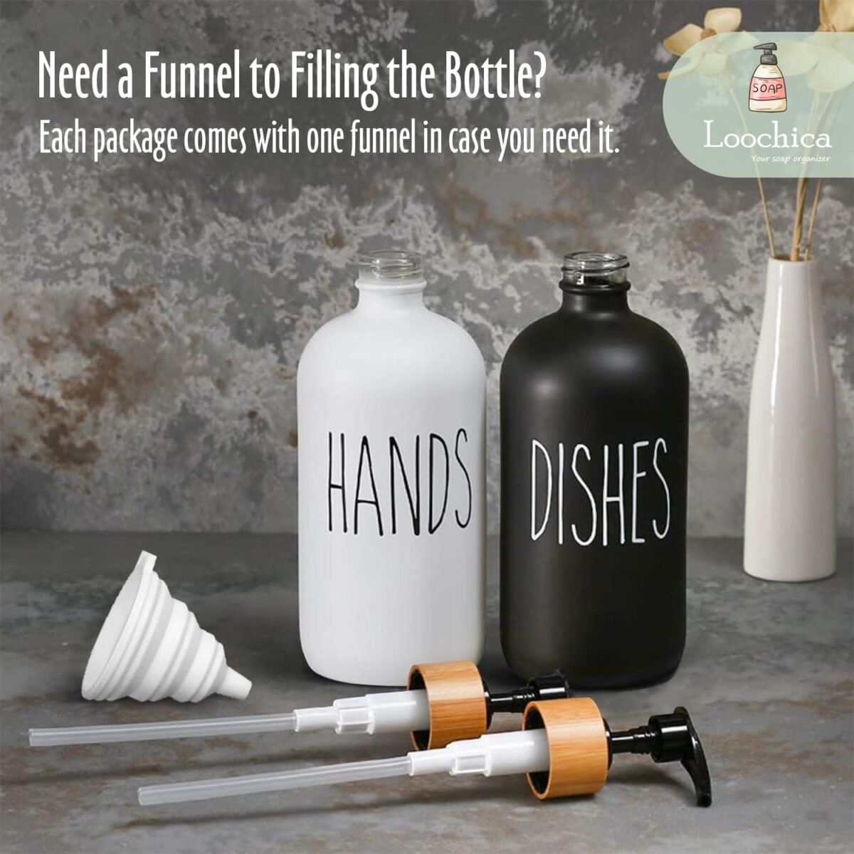 1749572063 2 Pack Glass Soap Dispenser Set Hand and Dish Glass So