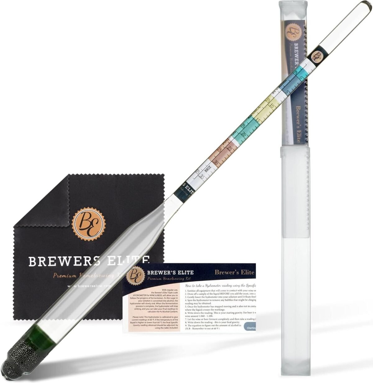 Brewers Elite Hydrometer for Home Brew Beer Wine M
