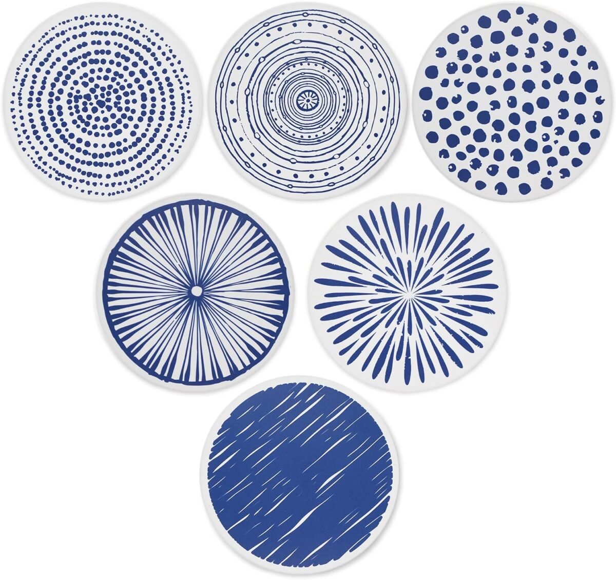 1751389187 AD Set of 6 Coasters for Drinks Absorbing Round Ceramic