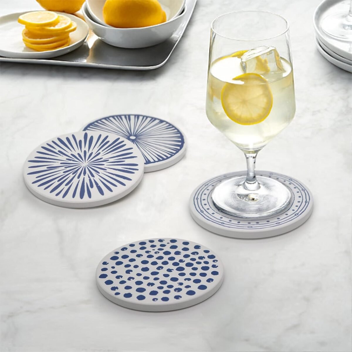 1751389191 AD Set of 6 Coasters for Drinks Absorbing Round Ceramic