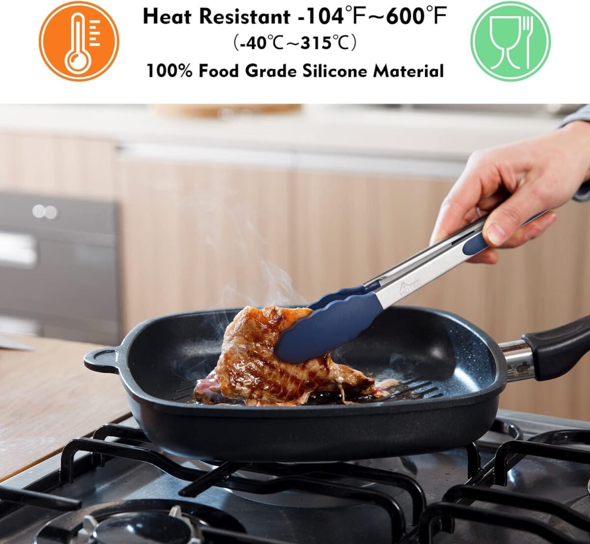 1751822064 HOTEC Premium Stainless Steel Locking Kitchen Tongs wit