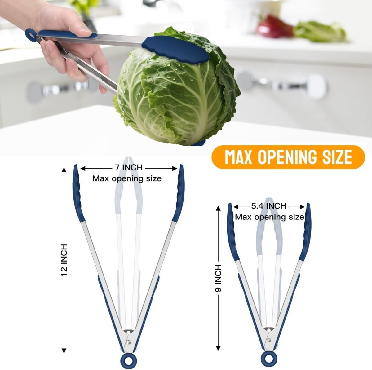1751822065 HOTEC Premium Stainless Steel Locking Kitchen Tongs wit