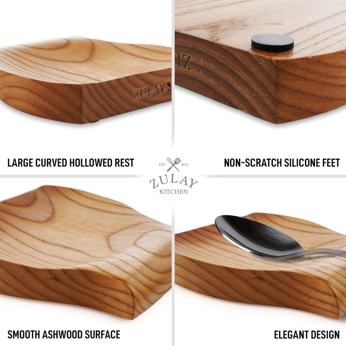 1752168222 Zulay Kitchen Wood Spoon Rest – Non Slip Wooden Spoon H