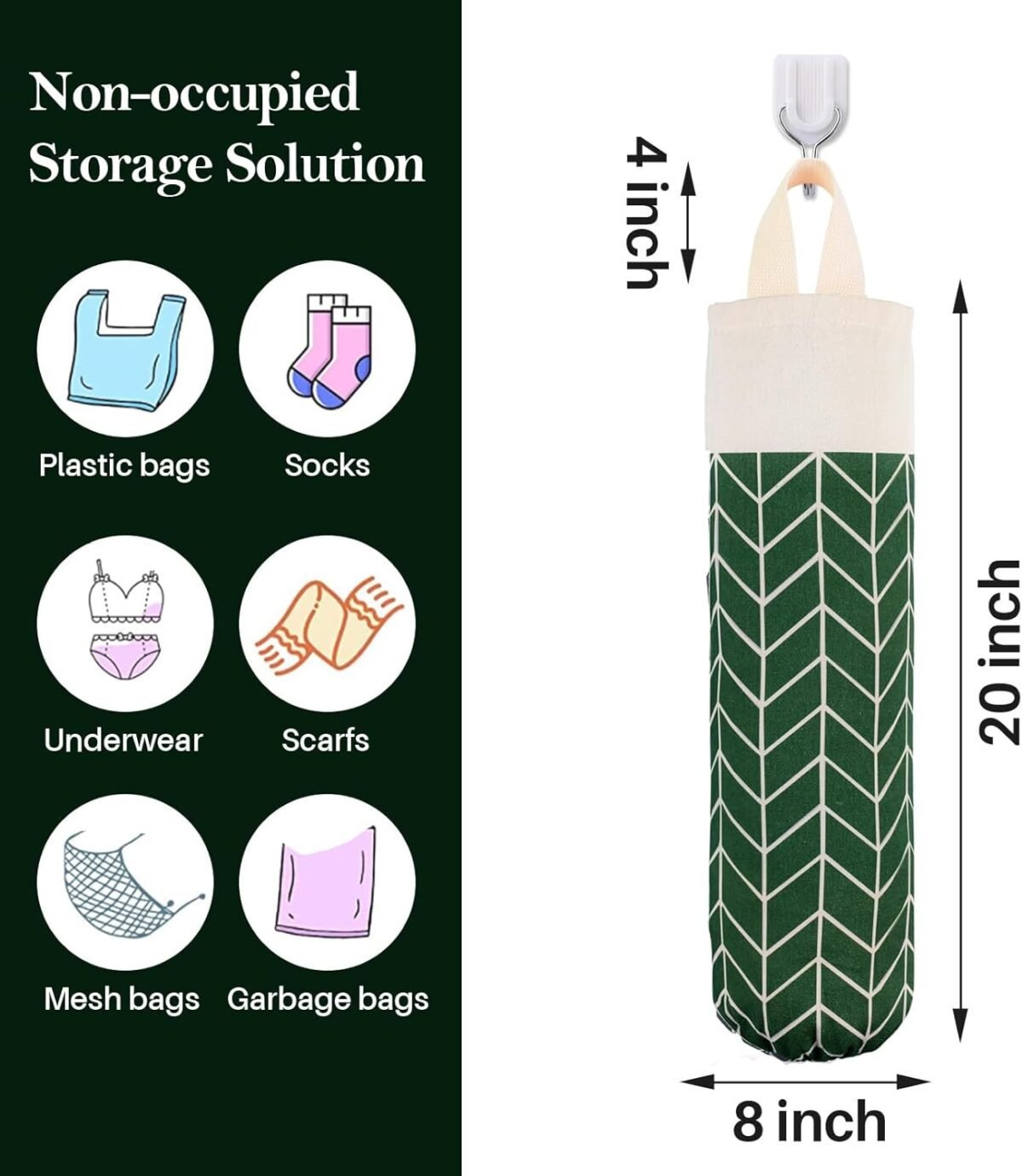 1752254745 Plastic Bag Holder Canvas Grocery Bag Holder Dispenser