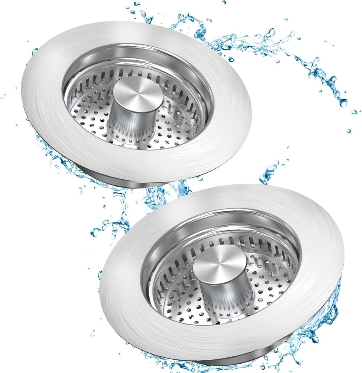 Upgraded 3 in 1 Kitchen Sink Drain Strainer Stopper Br